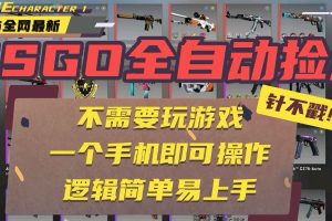 CSGO自动捡漏项目，最新玩法，不用挂机不用玩游戏，一个手机即可操作。…