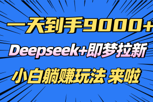 日入9000+！Deepseek+即梦拉新，新手躺赚攻略来啦！