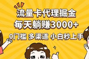 流量卡代理掘金，0门槛，每天躺赚3000+，多种推广渠道，新手小白轻松上手
