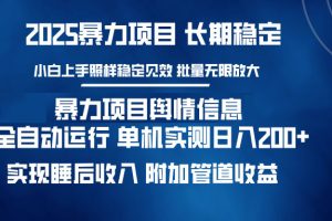 暴力项目舆情信息：多平台全自动运行 单机日入200+ 实现睡后收入