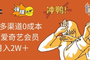 2025多渠道0成本售卖爱奇艺会员月入2W＋