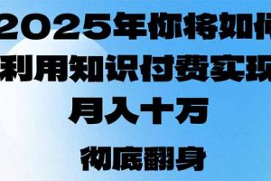 2025年，你将如何利用知识付费实现月入十万，甚至年入百万？