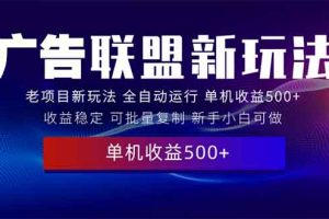2025全新广告联盟玩法 单机500+课程实操分享 小白可无脑操作