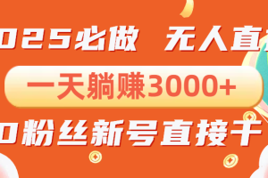 抖音小雪花无人直播，一天躺赚3000+，0粉手机可搭建，不违规不限流，小…