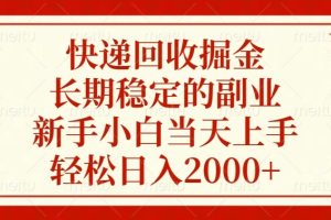稳定的副业，新手小白当天上手，轻松日入2000+
