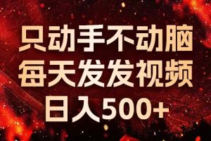 种草平台发短视频，只动手不动脑，每天发发视频，日入500+