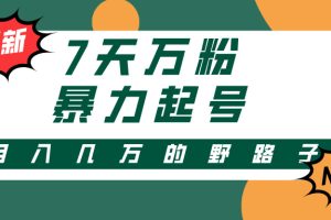 3-7天万粉，快手暴力起号，多种变现方式，新手小白秒上手，单月变现几…