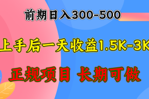 收益300-500左右.熟悉后日收益1500-3000+，稳定项目，全年可做