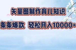 矢量图制作育儿知识，条条爆款，月入10000+