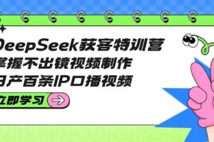 DeepSeek获客特训营：掌握不出镜视频制作，日产百条IP口播视频