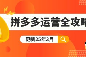 拼多多运营全攻略:从0到日销千单,爆款内功+付费推广+黑科技(更新25年3月)
