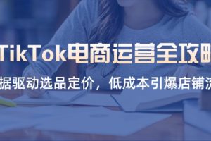 TikTok电商运营全攻略，数据驱动选品定价，低成本引爆店铺流量