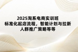 2025淘系电商实训班：标准化起店流程，智能计划与拉新，人群推广策略等等