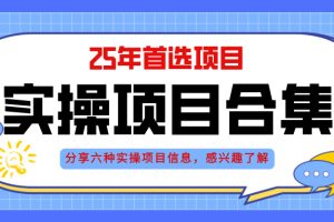 2025年实操六大项目实操演练，挂机类型，AI直播类型，轻资产创业类型，…
