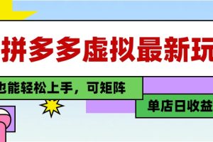 25最新拼多多虚拟电商，单店日入3位数，小白也能快速上手，教程.