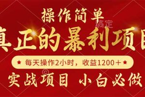 真正的暴利项目，操作简单，每天收益1200＋，自己做老板