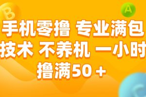 手机零撸 专业满包技术 不养机 一小时撸满50+