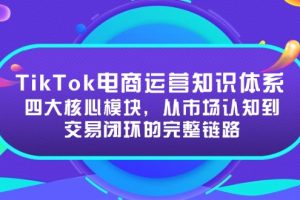 TikTok电商运营知识体系：四大核心模块，从市场认知到交易闭环的完整链路
