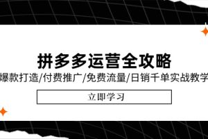 拼多多运营全攻略，爆款打造/付费推广/免费流量/日销千单实战教学/6月更新