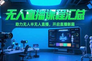 无人直播课程汇总，含非实时防风技术，助力无人半无人直播，开启直播新篇