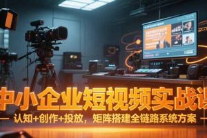 中小企业短视频实战课，认知+创作+投放，矩阵搭建全链路系统方案
