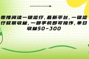 零撸阅读一键运行，最新平台，一键运行获取收益，一部手机即可操作，单…