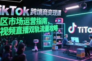 TikTok跨境电商变现课,美区市场运营指南,短视频直播双轨流量攻略