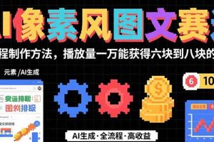 AI像素风图文赛道：全流程制作方法，播放量一万能获得6块到8块的收入