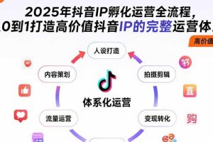 2025年抖音IP孵化运营全流程，从0到1打造高价值抖音IP的完整运营体系