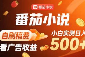 稳定3年官方番茄小说自刷稿费小白单日500+