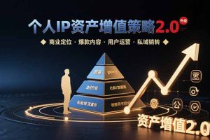 个人IP资产增值策略2.0 拆解商业定位/爆款内容/用户运营/私域销转四大模块