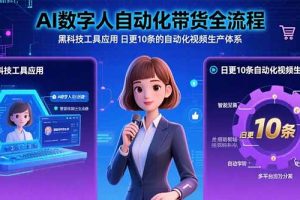 AI数字人自动化带货全流程:黑科技工具应用 日更10条的自动化视频生产体系