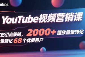 YouTube视频营销课,独立站引流策略,2000+播放量转化68个优质客户