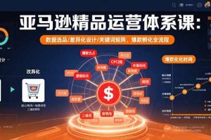 亚马逊精品运营体系课：数据选品/差异化设计/关键词矩阵，爆款孵化全流程