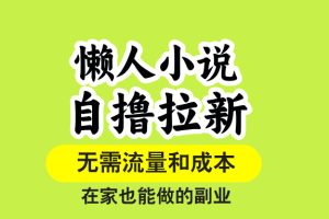 懒人小说自撸拉新，无需流量，一个账号一条作品就可以打爆收益，在家也…