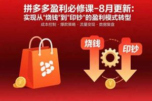 拼多多盈利必修课-8月更新：突破运营瓶颈 实现从烧钱到印钞的盈利模式转型