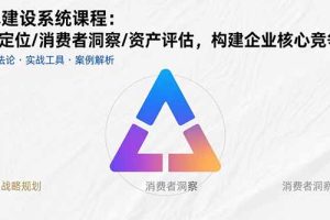 品牌建设系统课程：战略定位/消费者洞察/资产评估，构建企业核心竞争力