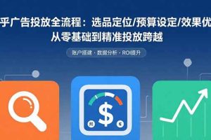 知乎广告投放全流程：选品定位/预算设定/效果优化 从零基础到精准投放跨越