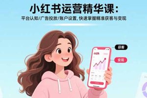 小红书运营精华课：平台认知/广告投放/账户设置,快速掌握精准获客与变现