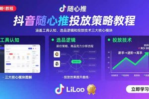 抖音随心推投放策略教程：涵盖工具认知、选品逻辑和投放技术三大核心模块