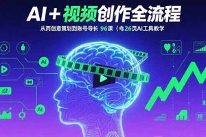 AI+短视频创作全流程:从创意策划到账号增长,96节课(含26项AI工具教学)