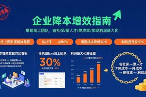 企业降本增效指南：搭建线上团队，省社保/聚人才/降成本/实现利润最大化