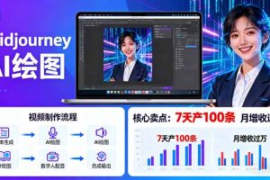 AI绘图照片开口说话视频制作：Midjourney+数字人，7天产100条月增收过万