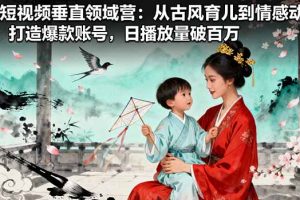 AI短视频垂直领域营：从古风育儿到情感动漫，打造爆款账号,日播放量破百万