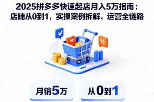 2025拼多多快速起店月入5万指南：店铺从0到1，实操案例拆解，运营全链路