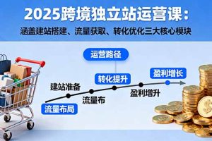 2025跨境独立站运营课：涵盖建站搭建、流量获取、转化优化三大核心模块
