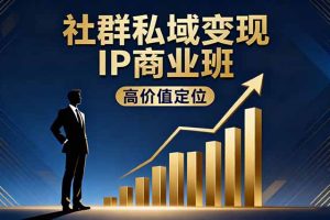社群私域变现IP商业班,高价值定位,精准引流,私聊成交,实践年盈利破百万