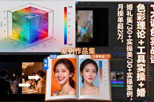 PR调色实战课：色彩理论+工具实操+婚礼医美/30+实操案例，月接单超2万