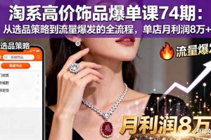 ：从选品策略到流量爆发的全流程，单店月利润8万+