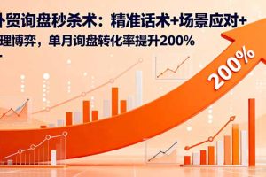 外贸询盘秒杀术：精准话术+场景应对+心理博弈，单月询盘转化率提升200%